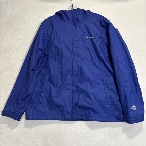 Columbia Jacket Women's XL Blue Arcadia II Omni-Tech Waterproof Packable Rain - Picture 1 of 16